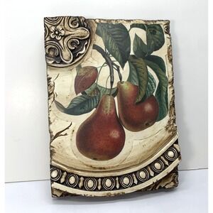 Vintage Decorative Resin Wall Art Pear Motif 9x6 Ornate Frame Panel‎ Plaque